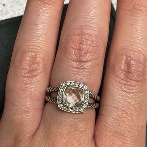 David Yurman Petite Albion White Topaz and Diamond Ring